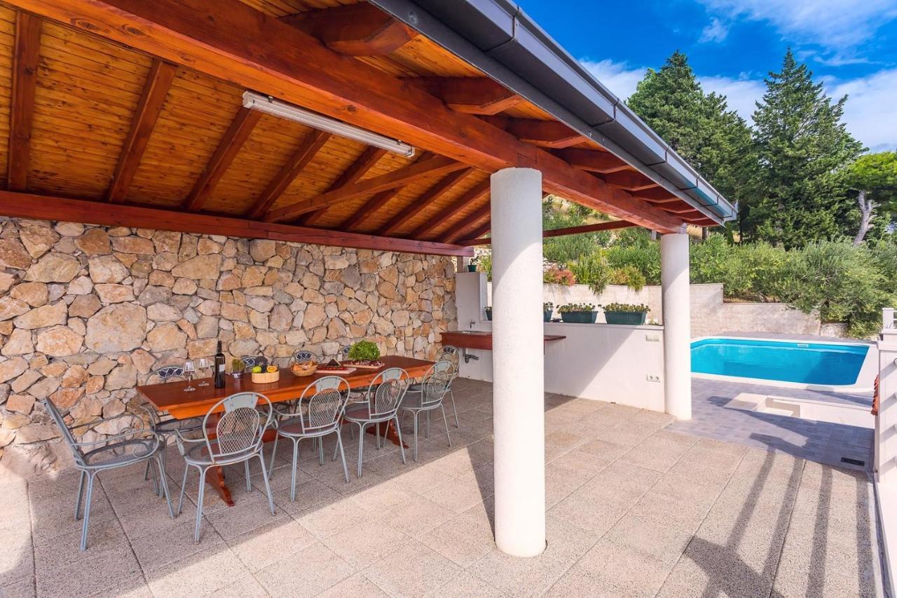 Villa Maslina, With Private 32M2Pool, Panoramic Views On 100Km Coastline, 12 Pax Lokva Rogoznica Zewnętrze zdjęcie
