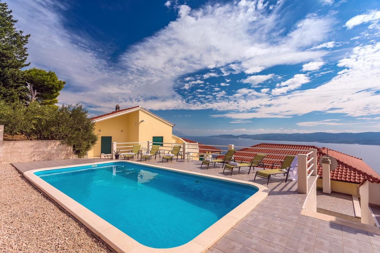 Villa Maslina, With Private 32M2Pool, Panoramic Views On 100Km Coastline, 12 Pax Lokva Rogoznica Zewnętrze zdjęcie